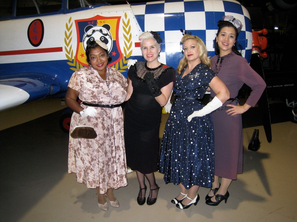 1940s Vintage Dresses at a 1940s dance as seen on the Toronto Vintage Society.