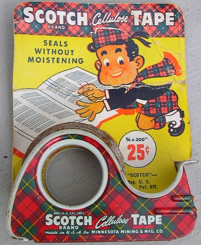 1950s scotch tape holder / 1950s vintage advertising. 