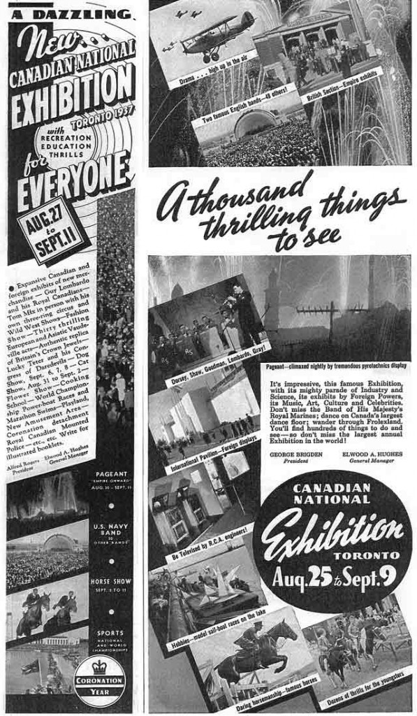 1930s Vintage Ad: Canadian National Exhibition 1937 vintage advertising featuring all the things you can see at the CNE including Guy Lombardo