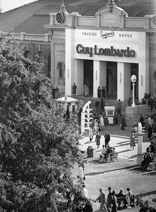 1930s Vintage Photo: Guy Lombardo in the 1930s visited Toronto's CNE to perform his big band music for dancers and lovers of swing music alike. Here is the automative building where he performed. 