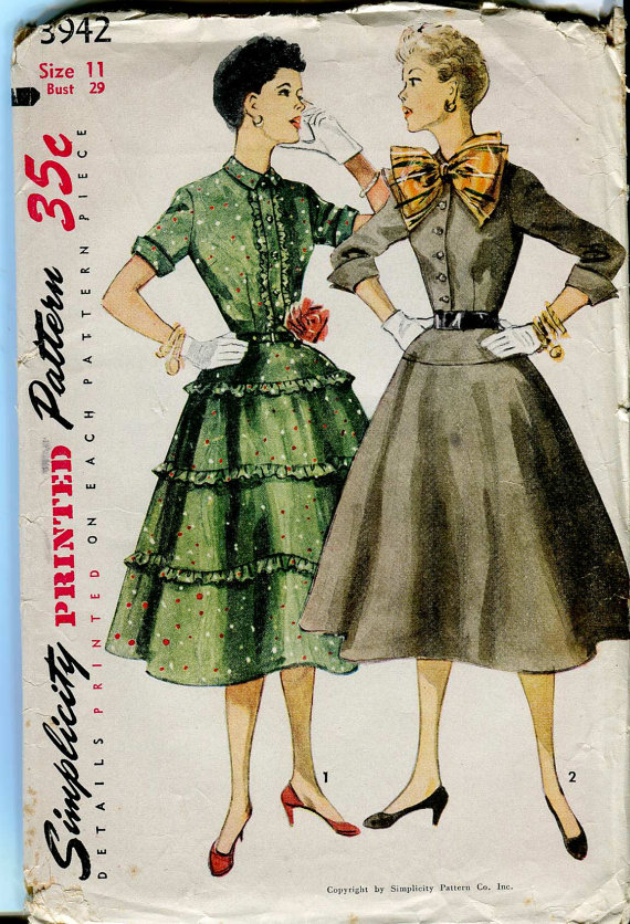 1950's Shirtwaist Dress full skirt