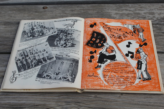 1940s vintage yearbook, look inside. 