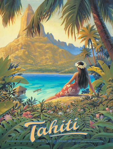 Vintage Travel Poster for Tahiti