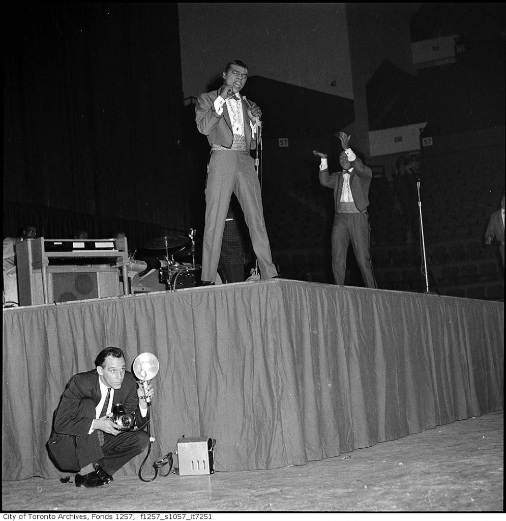 1960s vintage photo of The Isley Brothers perform at 1960’s “The Biggest Show Of Stars Maple Leaf Gardens