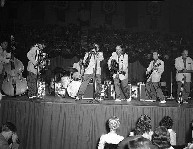 1950s vintage photo of Bill Haley and the Comets, 1956 Maple Leaf Gardens