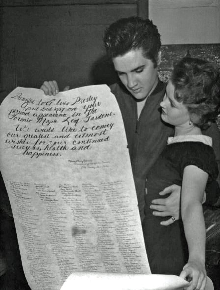 1950s vintage photo of Elvis Presley in Toronto 1950s at Maple Leaf Gardens