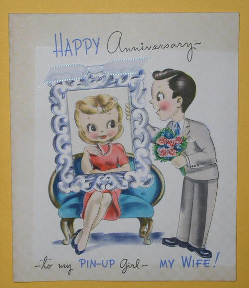 1950s Vintage wedding anniversary card