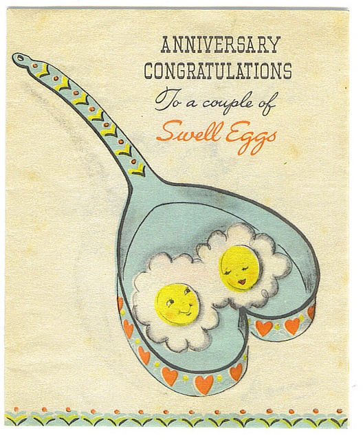 1950s wedding anniversary vintage card