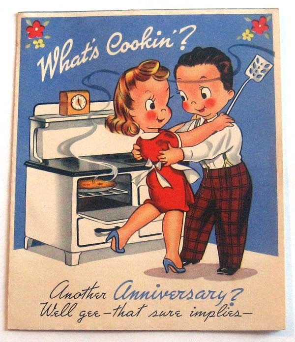 1950s Vintage wedding anniversary card