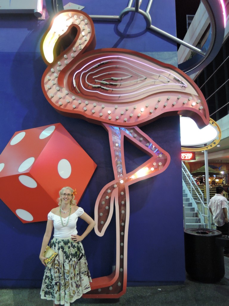 VLV 18 2015 Fremont St. giant flamingo neon sign. 