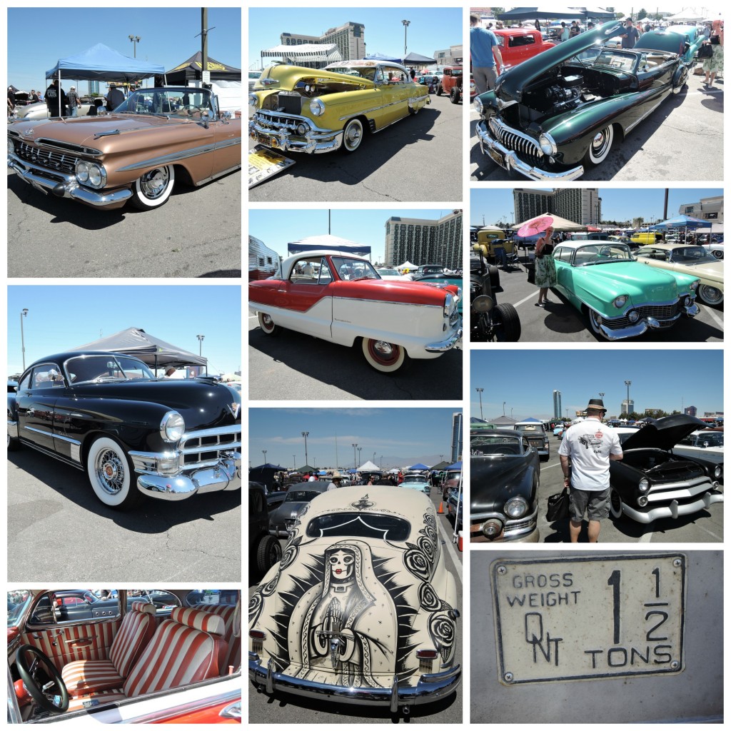 Viva Las Vegas Rockabilly Weekend 18 2015 Car Show-Vintage Cars on display.