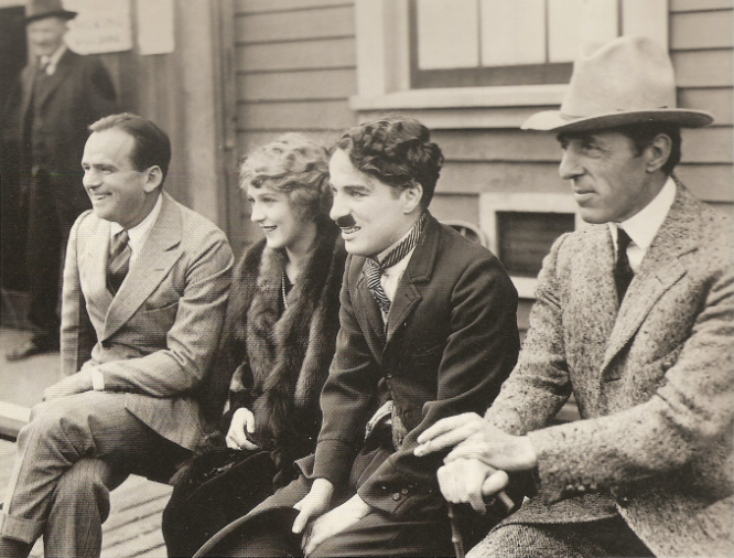 Vintage Photo of  D.W. Griffith, Charlie Chaplin, and Douglas Fairbanks to create United Artists