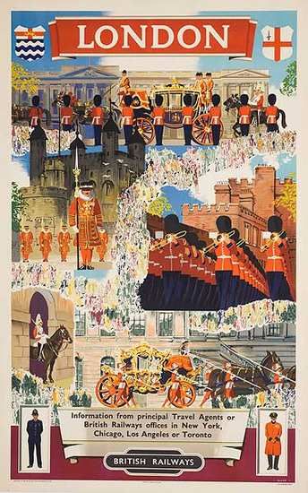 British Rail TVintage travel Poster for London UK 1950s