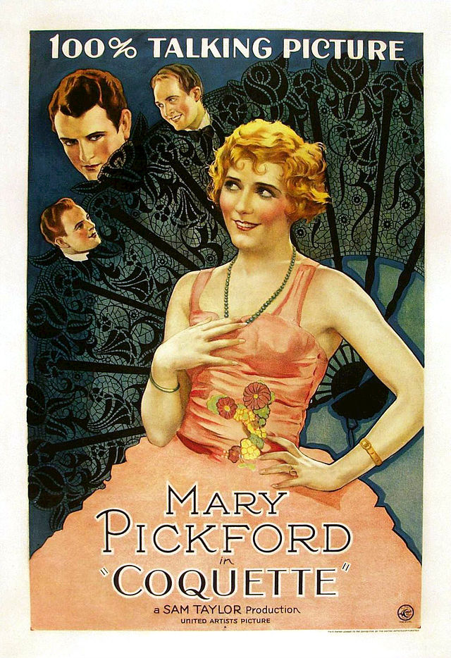 Vintage Movie Poster for Mary Pickford first talkie, Coquette