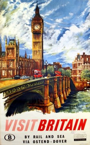 visit britian vintage travel poster