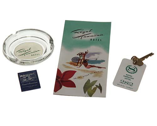 Royal Hawaiian Hotel key, Brochure, Ashtray and Matches