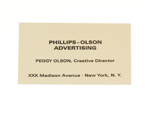 peggy olson business cards, mad men