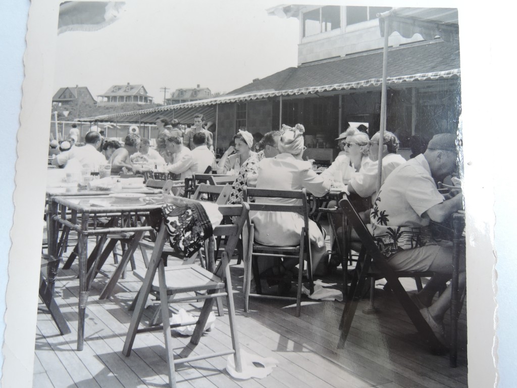 1940s photo of people at a sea side resort