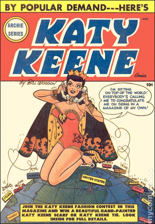 Vintage Comic Book: katy Keene issue 1 1949. Stylish 1940s Fashion Illustrations.