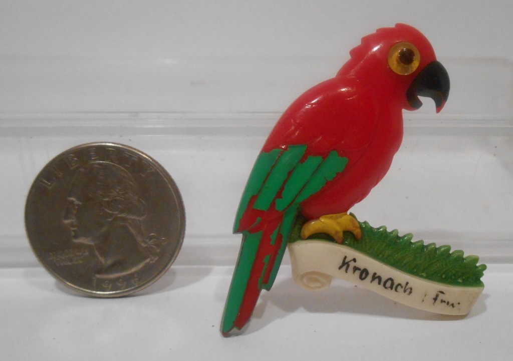 vintage german hat pin of a parrot