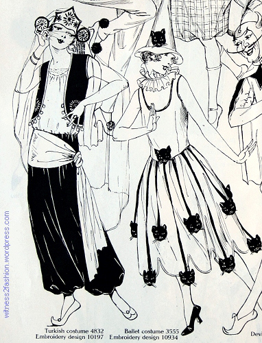 1924 Halloween costume ideas featuring 1920s fashion illustration