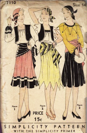 1930s gypsy costume pattern