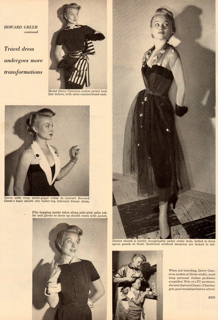 1950s Fashion:  "The Travel Dress" (which I seriously need). Same dress 12 ways for travel. Seen in Look magazine Jan. 1, 1952.