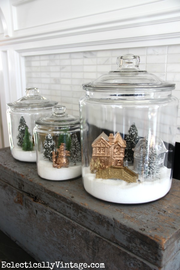 Christmas Craft: How to make Winter Village Jars/or Kitschy Christmas Scenes