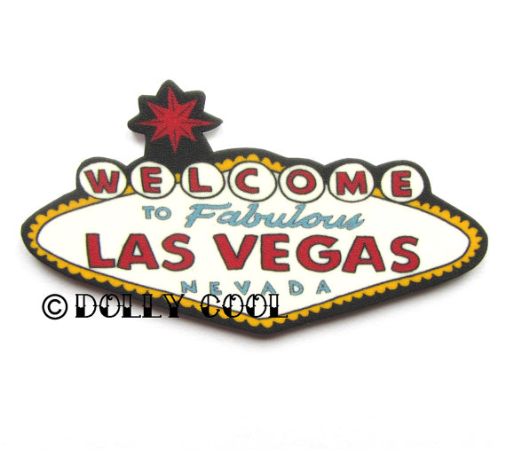 Vegas sign brooch