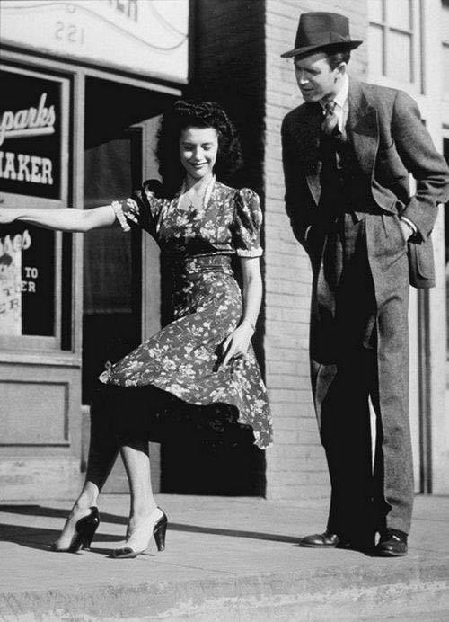 1940s vintage photo of Jewel McGowan Lindy Hop