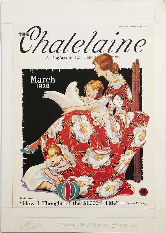 Chatelaine vintage magazine cover march 1928