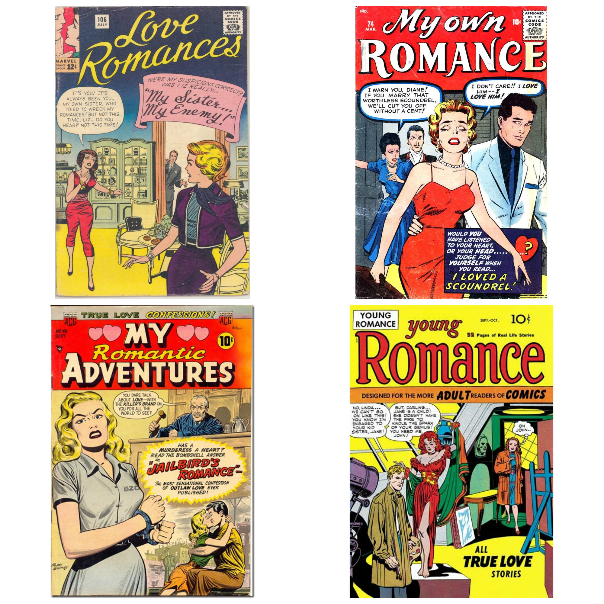 Romance comics 1950s and 60s