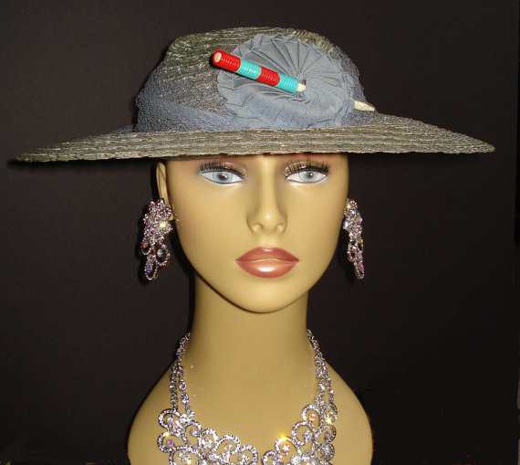 Vintage Hats: 1930s art deco vintage straw hat