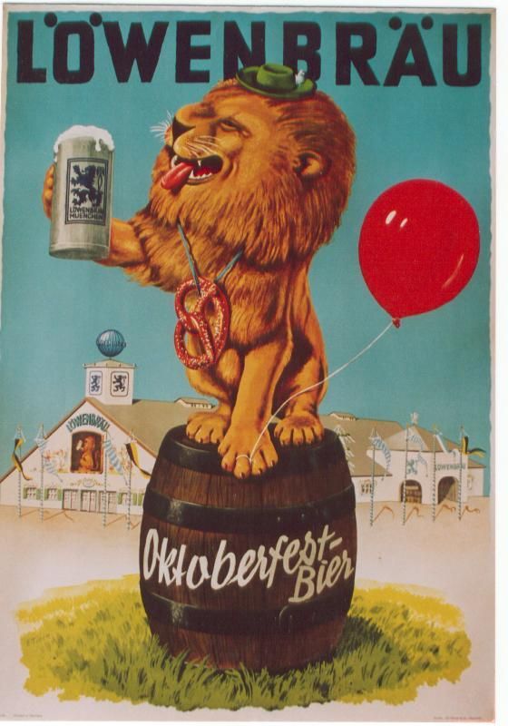 vintage poster / vintage ad for LOWENBRAU OKTOBERFEST BEER 