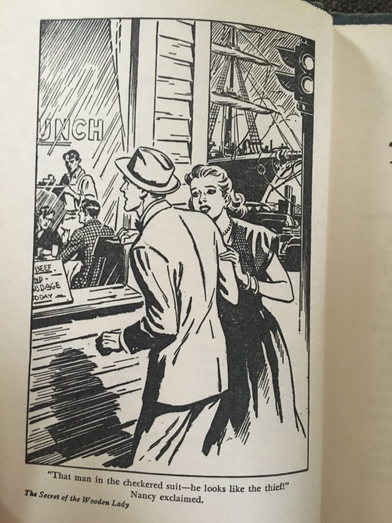 1950s Nancy Drew inside image featuring Nancy Drew illustration