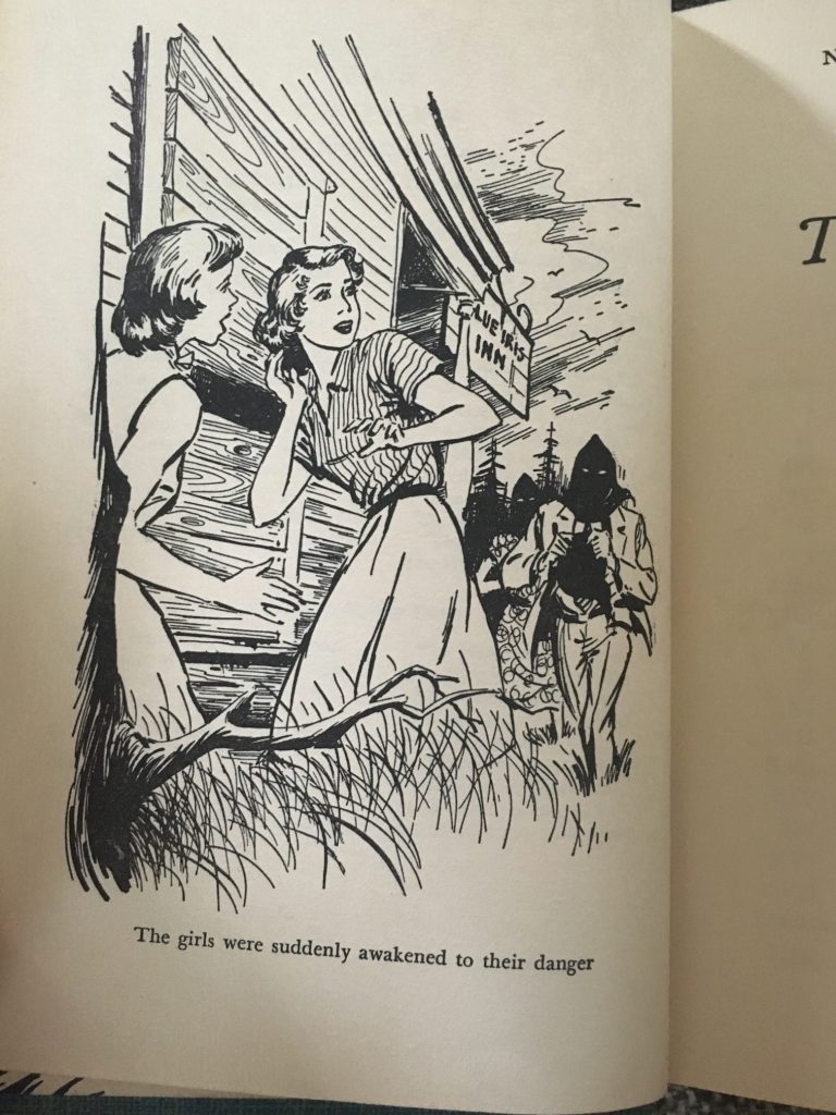 1950s Nancy Drew inside of the book image illustration