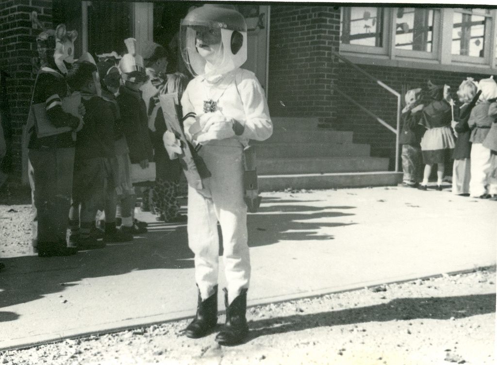 1950's Space Cowboy Halloween Costume as seen in a vintage 1950s photo. 