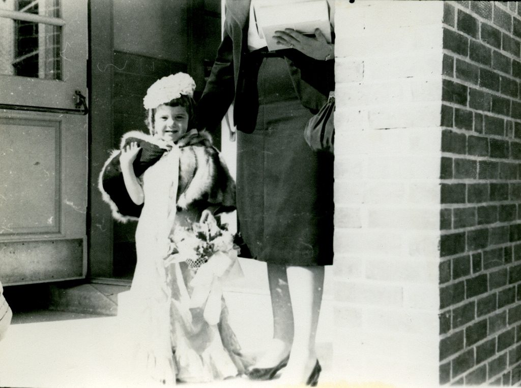 1950's Halloween image of a little girl as a princess