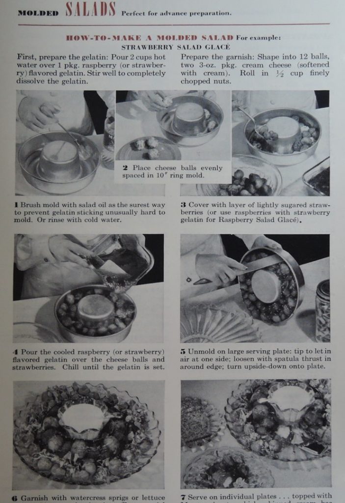 1950s Jello mold salad recipe as seen in a Betty Crocker 1950s Cookbook