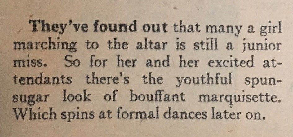 1940s Fashion Tip for the June Bride and her Bridesmaids. 1947 Fashion Tips for Women as seen in a vintage Chatalaine Magaine. 