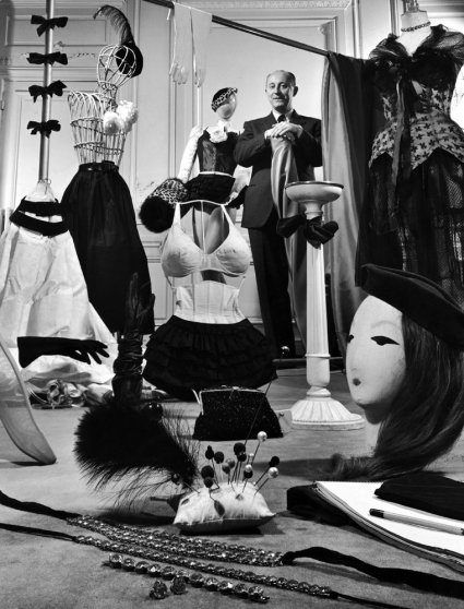 Designer Christian Dior in his Paris salon, 1948