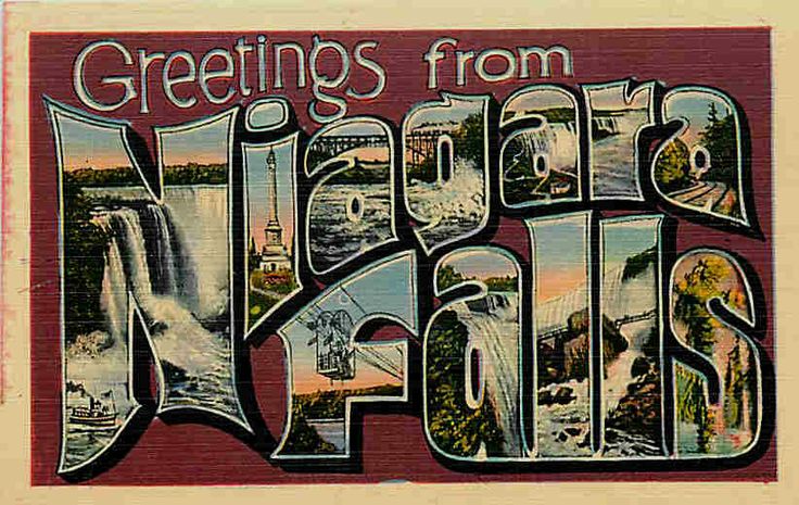 Greetings from Niagara Falls vintage postcard. 