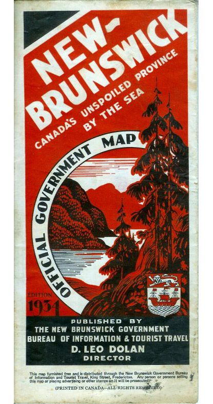 vintage new brunswick travel map