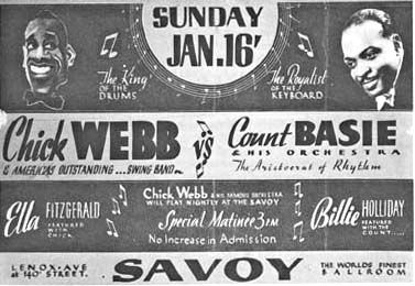 Count Basie vrs Chic Webb at the Savoy Ballroom vintage poster