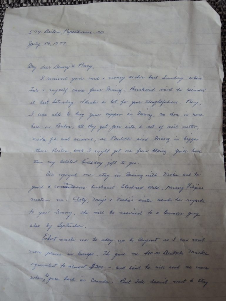 vintage handwritten letter