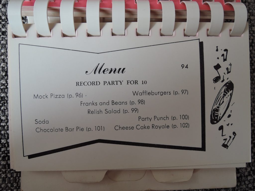 Vintage Themed Party Food ideas for  Record Party from "Dig that Dish" a Vintage Cookbook from the 1960's.