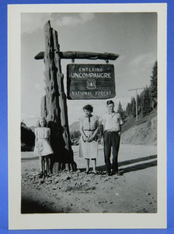 Uncompahgre National Forest 1948 Colorado Vacation B & W Photo Snapshot