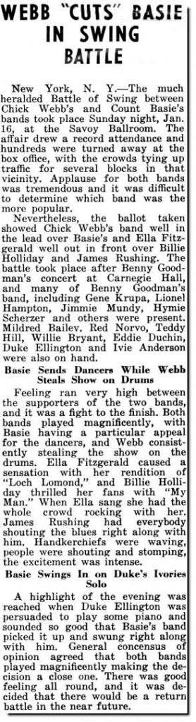 Battle of the Bands at the Savoy Ballroom Chick Webb vs Count Basie 