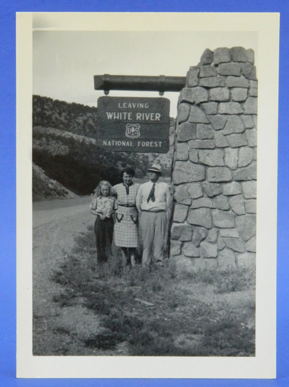 White River National Forest 1948 Colorado Vacation B & W Photo Snapshot. 1940s vintage travel photo. 