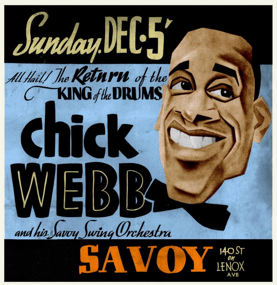 1930s vintage advertisements for chick webb performing at the Savoy Ballroom in 1937. 